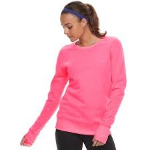 women's tek gear crewneck thumb hole sweatshirt